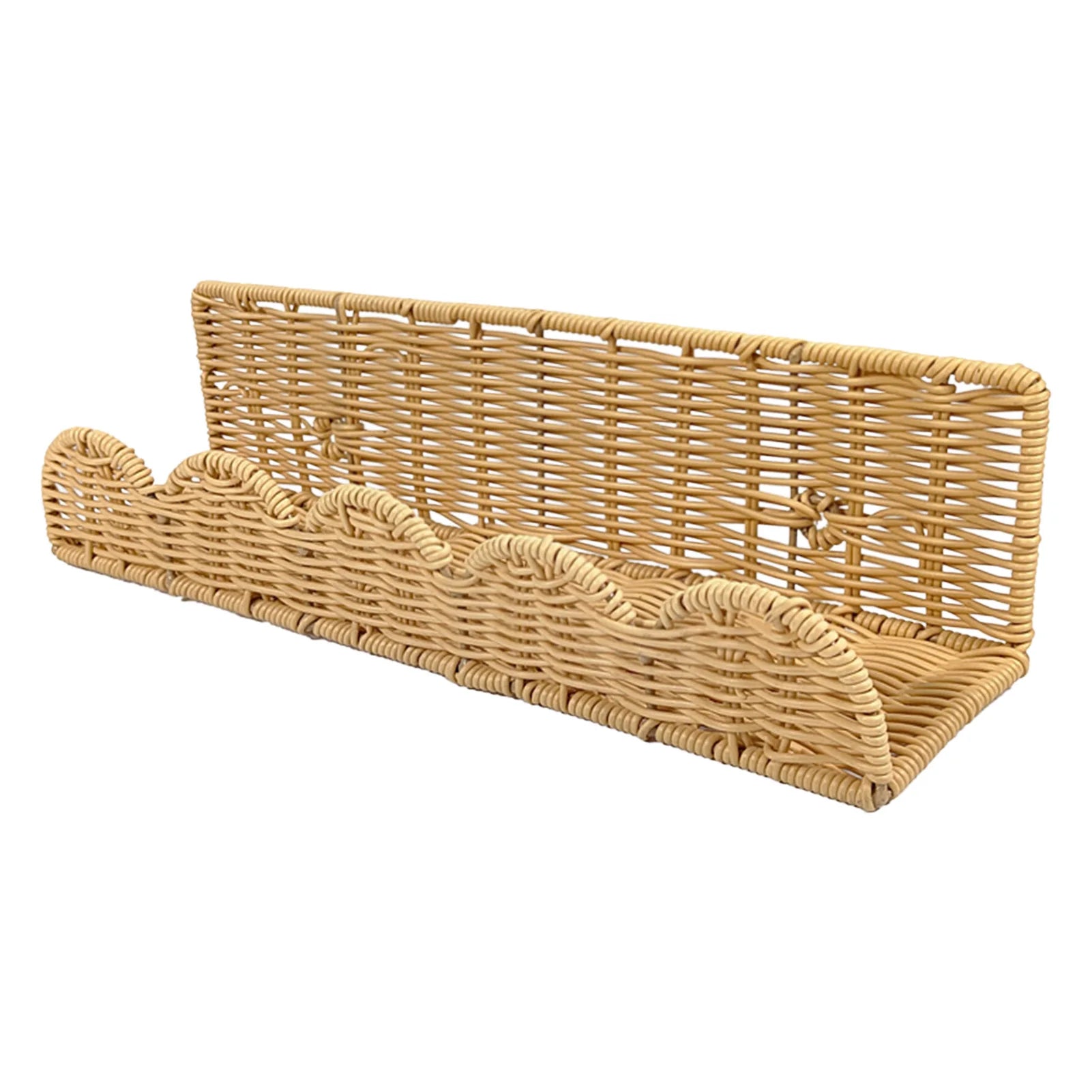 Wicker Wall Storage Basket Rack
