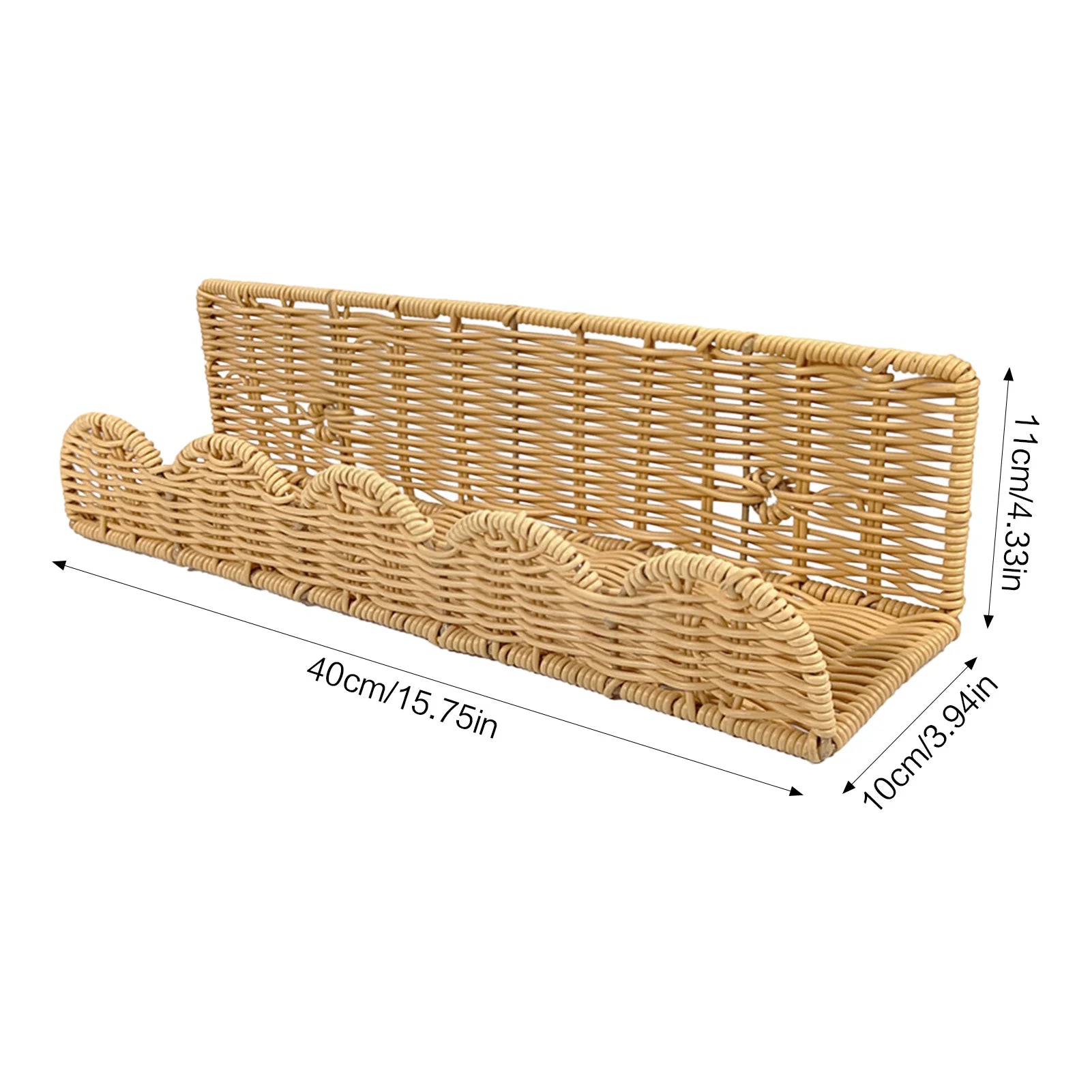 Wicker Wall Storage Basket Rack