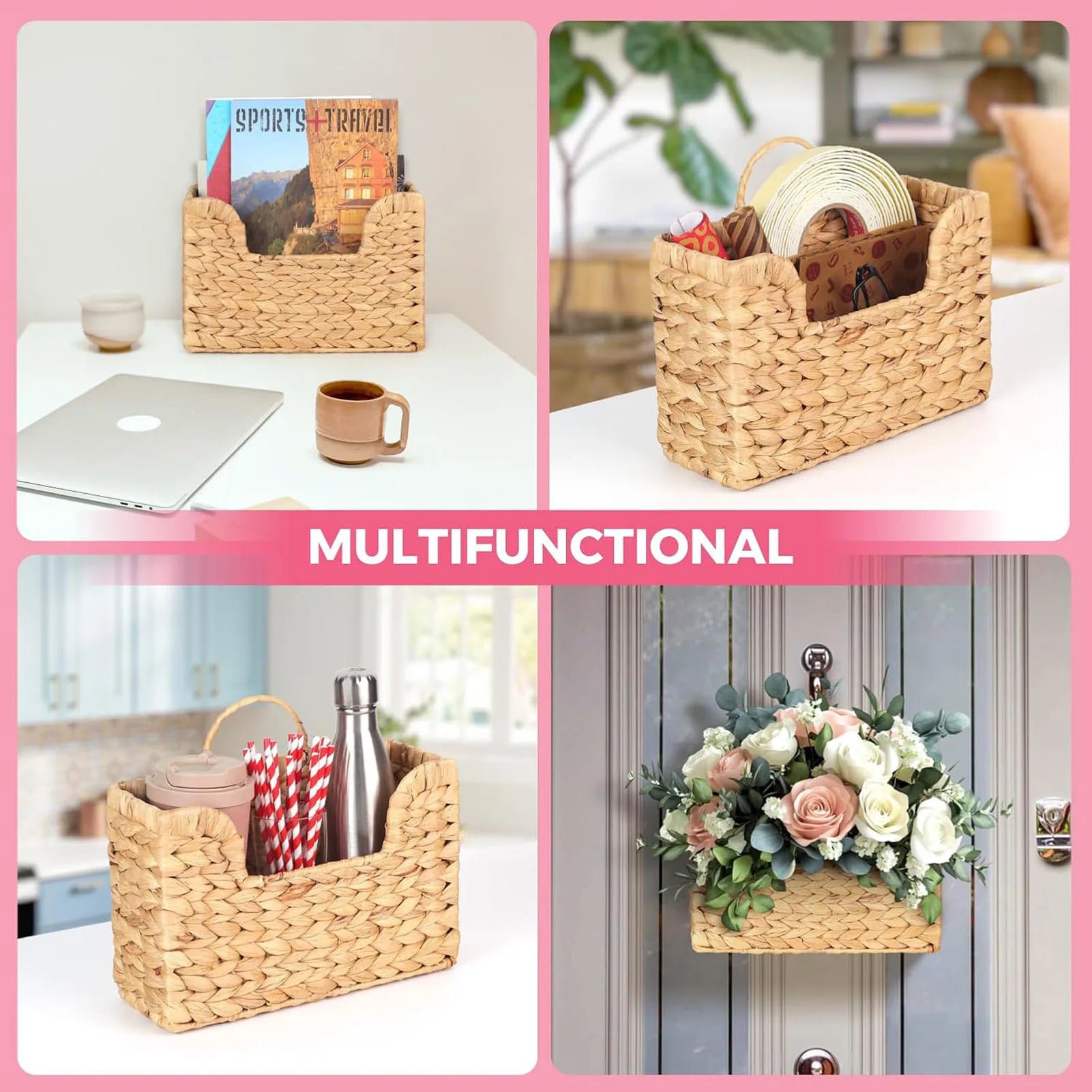 Rattan Woven Wall Magazine Basket